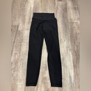 TNA Black Ribbed High-Waisted Leggings